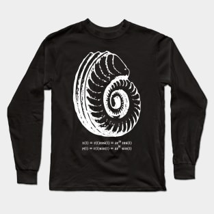 Spiral Shell with Math (white) Long Sleeve T-Shirt